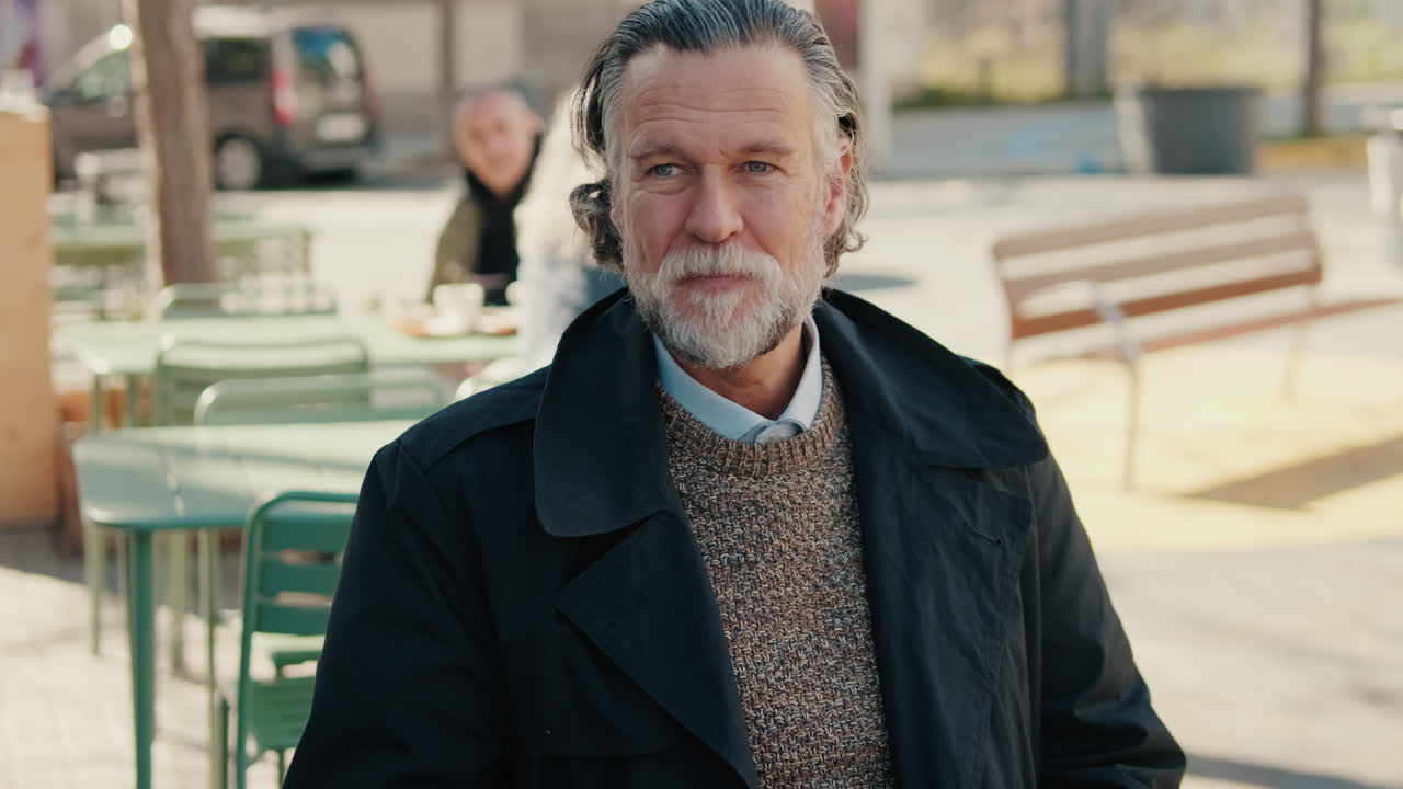 Smiling Senior Man in the City