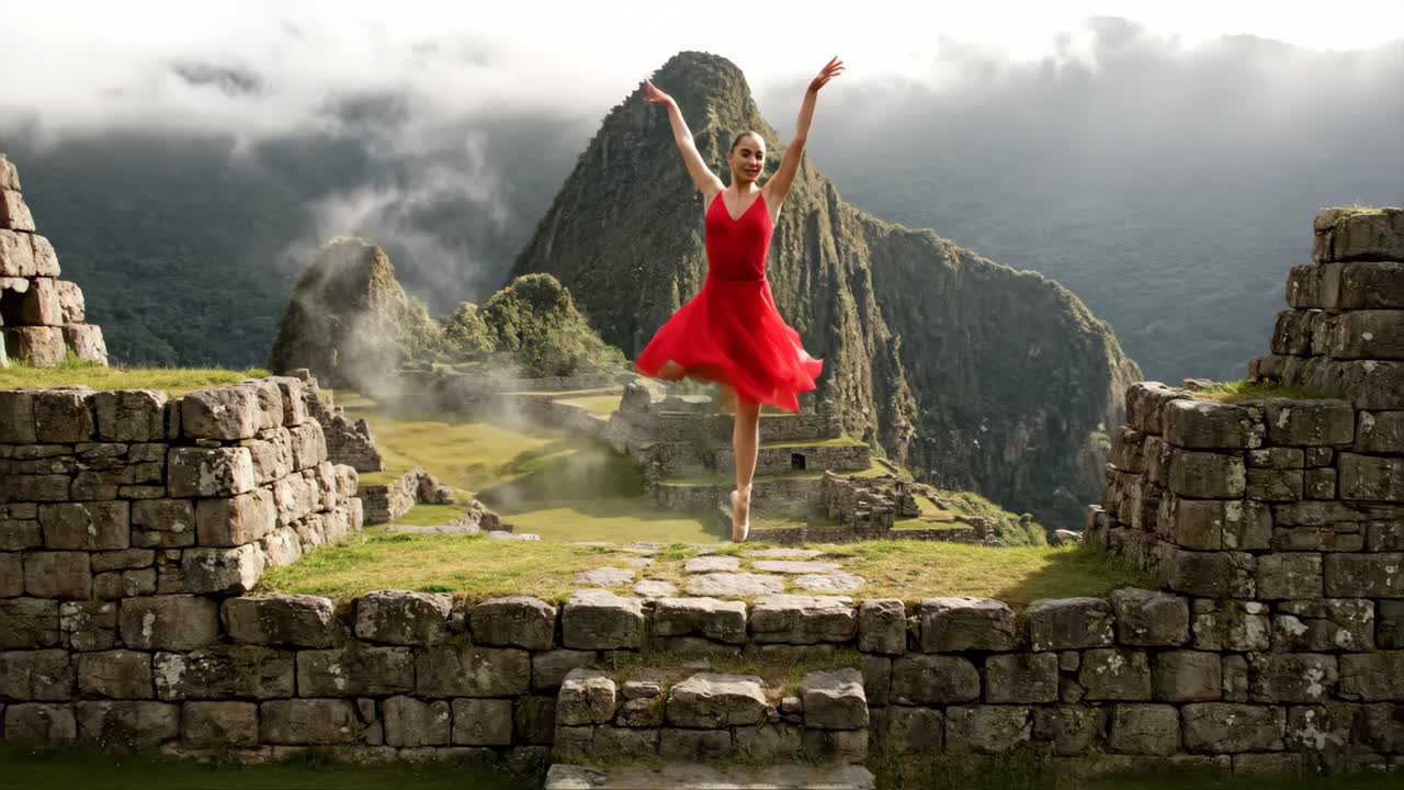 Ballerina Dancing at Machu Picchu