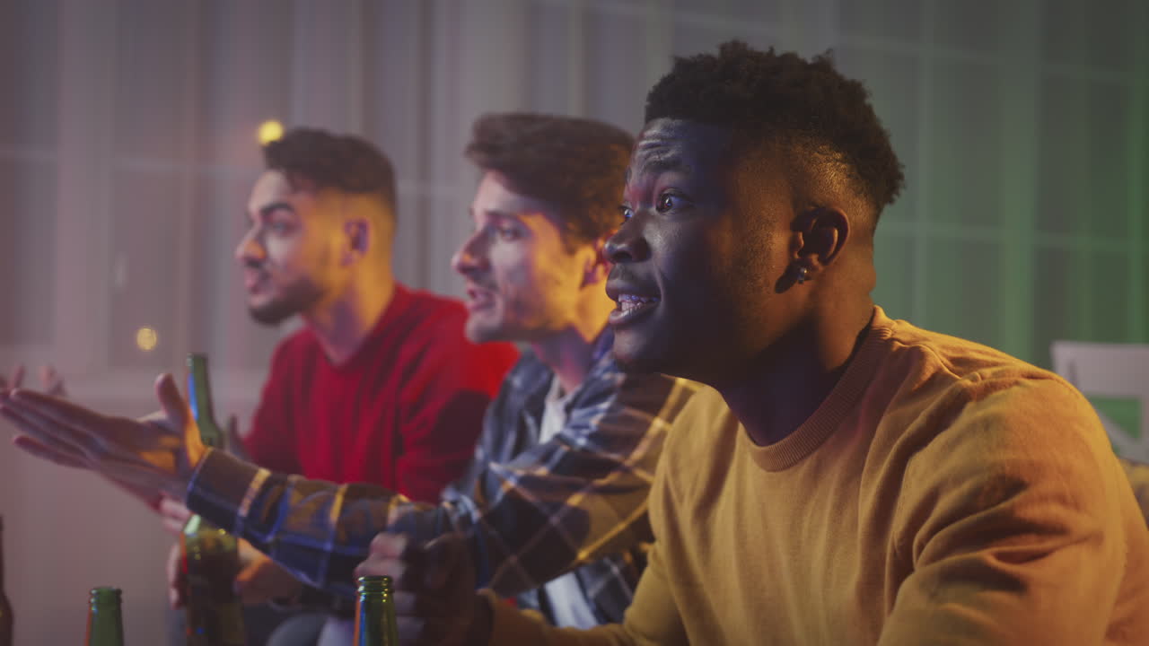 Friends Watching Sports at Home