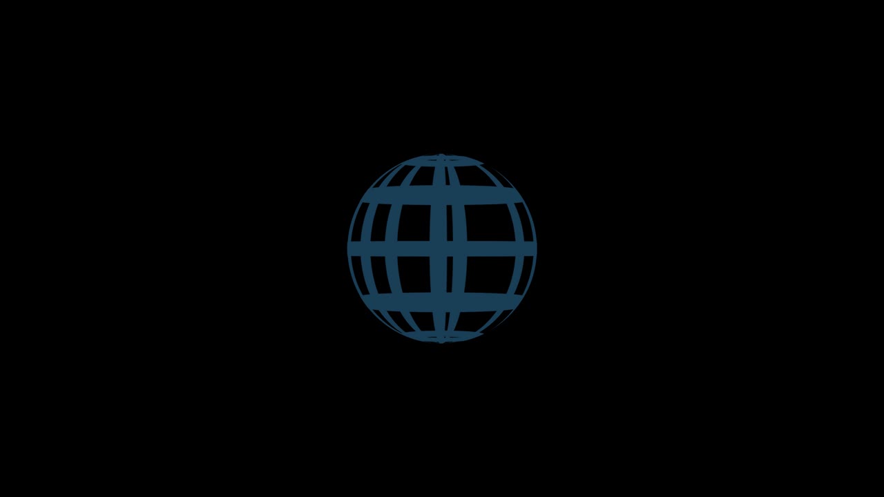 Outline world icon web design rotation with alpha channel.Web icon internet moving concept.Loop earth icon rotation.World internet sign animation is looped.