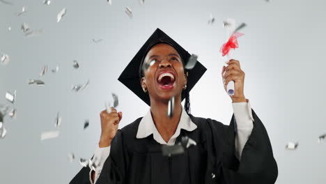 confetti, graduation diploma