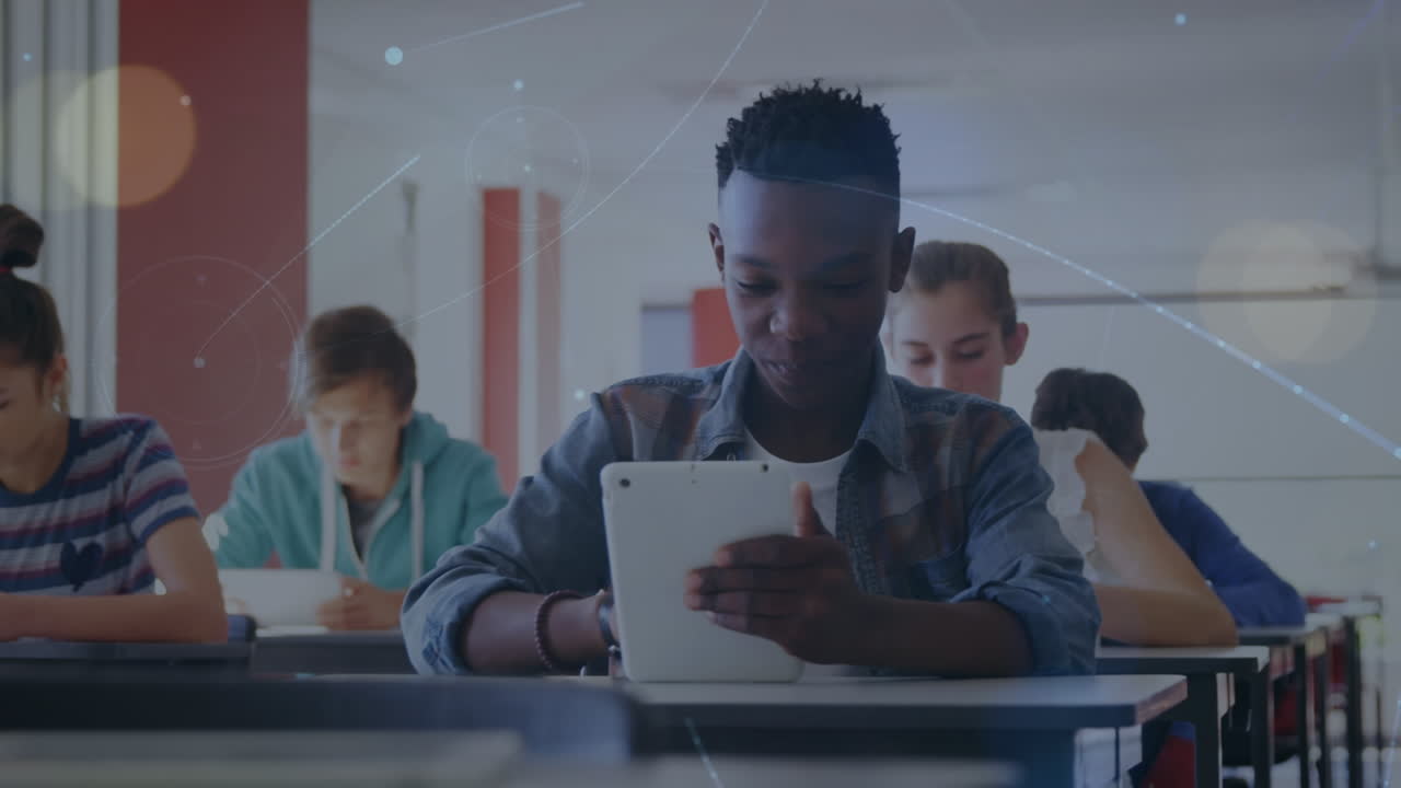 Animation of connections over class of diverse pupils using tablets at school