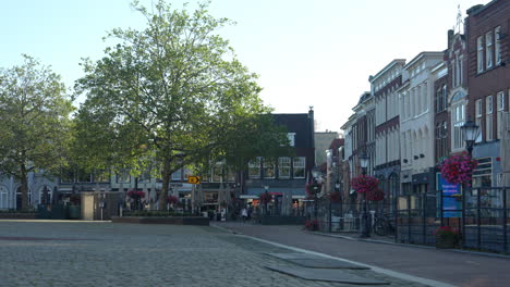 gouda market square with typical dutch architecture in netherlands