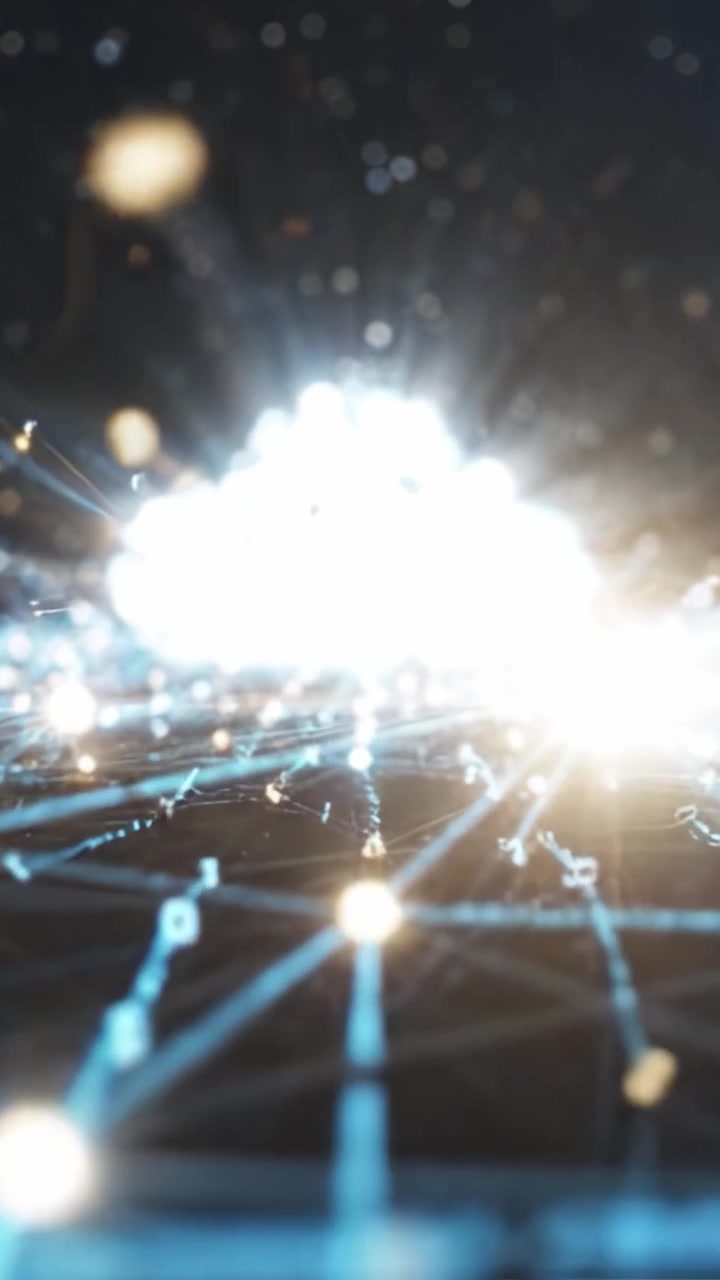 Exploring the Illumination of Data Connections: A Visual Journey Through Digital Networks and Light Patterns in an Abstract Space.