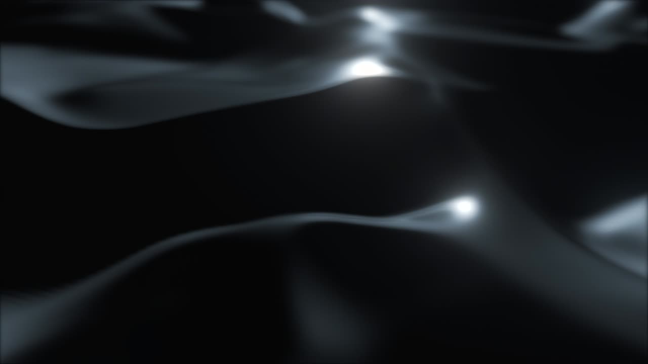 Dark surface with reflections. Smooth minimal black waves background. Blurry silk waves animation loop. Minimal soft grayscale ripples flow. 4k UHD