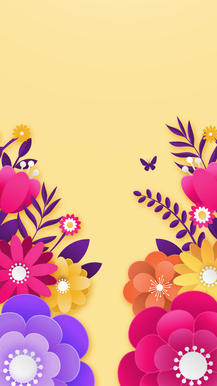 Colorful Paper Flowers Background
