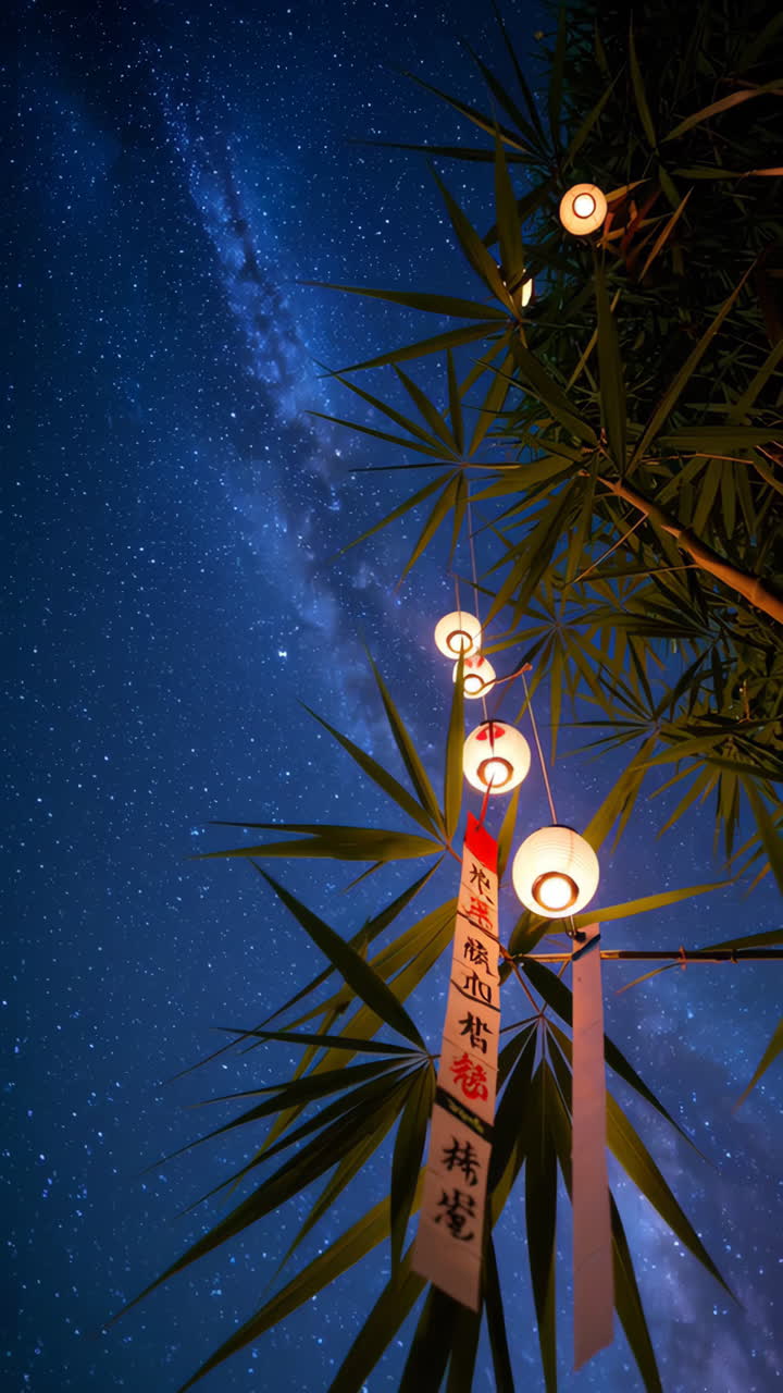 Starry Night with Bamboo Lanterns
