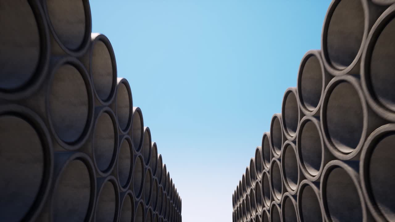 Cement circle. Abstract technology background. Concrete surface 4k