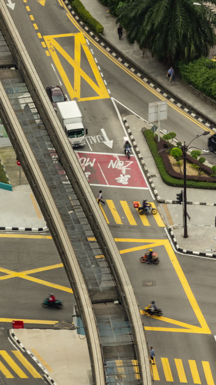 Kuala Lumpur street scene from a high vantage point