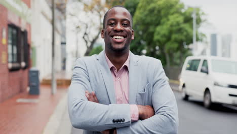 Face,-pride-and-a-black-man-with-arms-crossed