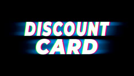 discount card text vintage glitch effect promotion.