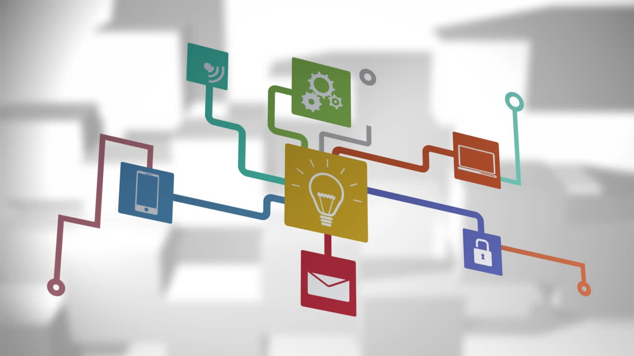 animación de la red de conexiones de color