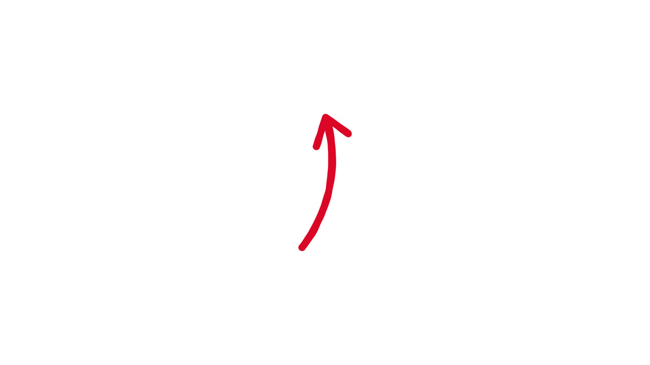 Animated Red Arrow Drawing on White Background