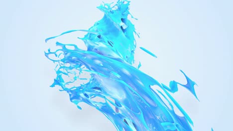 4k blue splash moves past the camera in slow motion. 3d animation with luma matte as alpha channel for simple substitution of the background under the liquid. to cut a splash use luma matte. 4