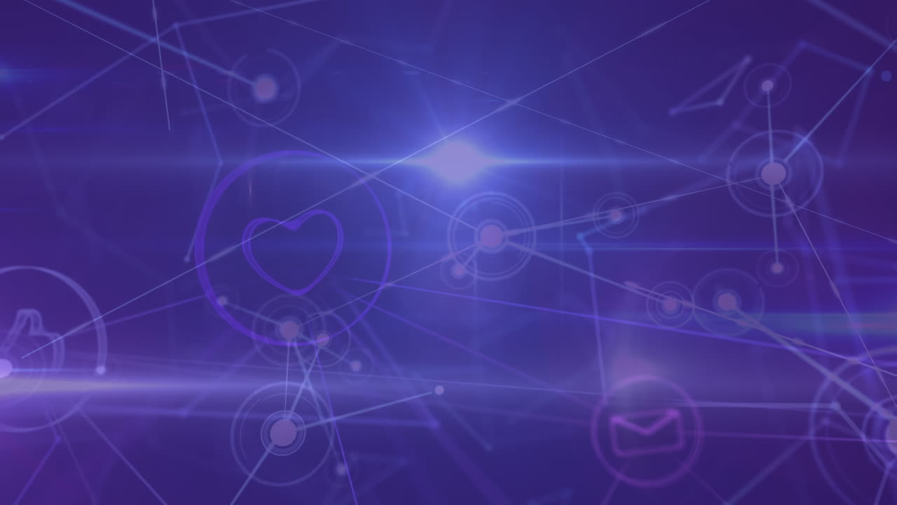 파란색 배경 위의 데이터 처리 애니메이션