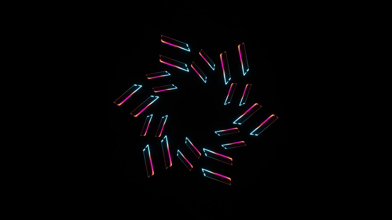 박동하는 컬러 라인의 추상적인 변환