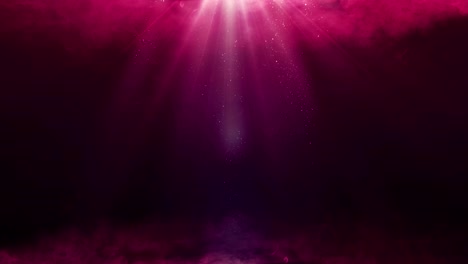el humo misterioso mágico y las vigas de rubí rojo con polvo. 4k uhd vídeo animado de navidad fondo de bucle sin costuras.