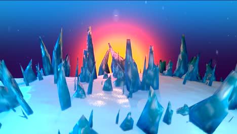 animado 3d congelado mágico infinito bucle de paisaje para un hermoso fondo de fantasía