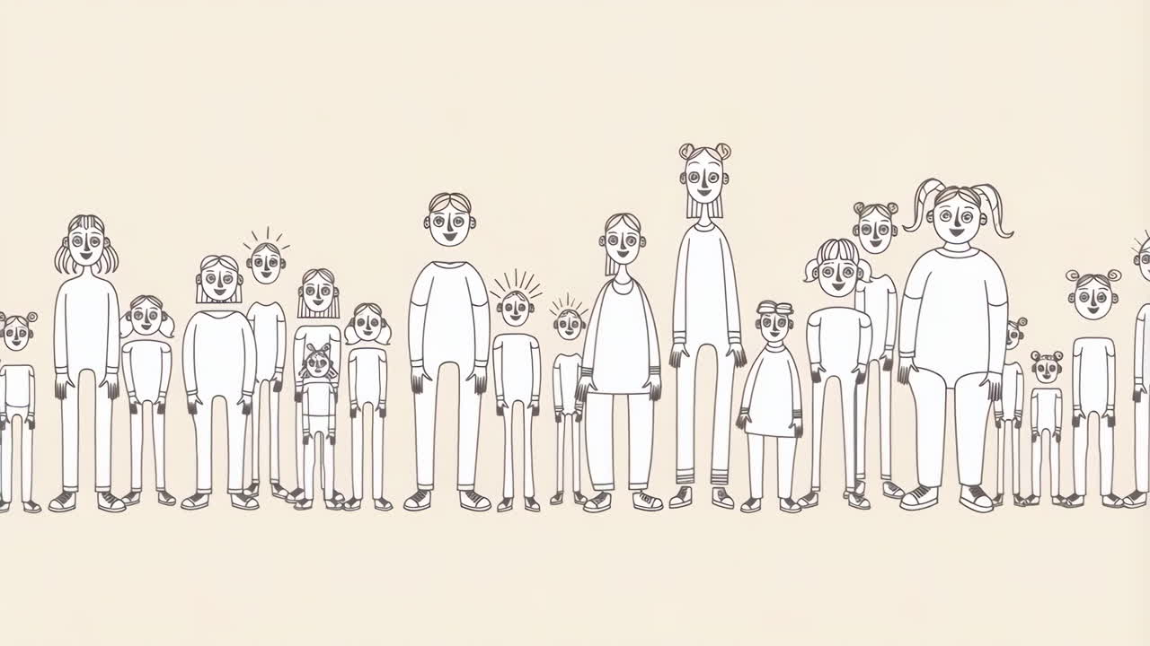 Illustration of a diverse group of stylized people