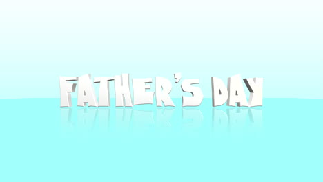 cartoon white fathers day text on blue gradient