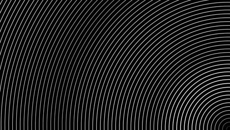 abstracción geométrica de semi-anillos blancos que se mueven sobre un fondo negro