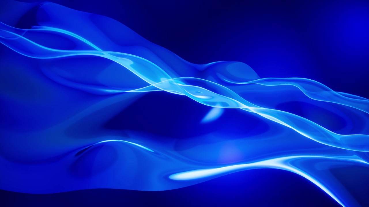 Sfondo di onde fluide blu astratte con superfici lucide e riflettenti