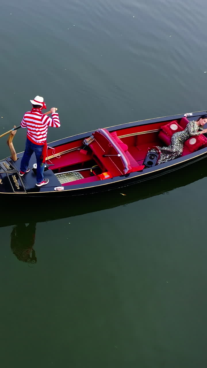 Beautiful view of traditional Gondola. Gondola service tourist people travel around city