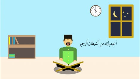 reading quran animation