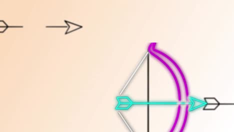 animación de formas geométricas y arco de neón