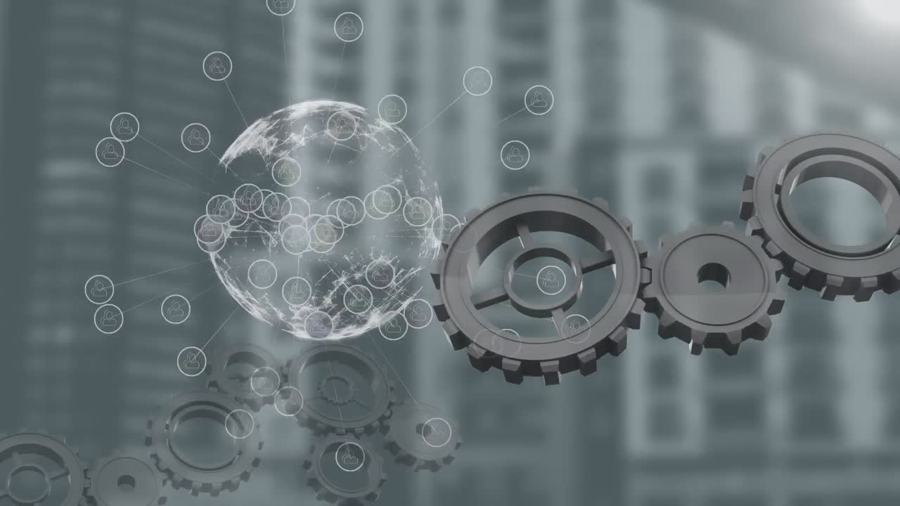 회전하는  ⁇ 과 함께 데이터 및 연결 네트워크와 함께 회전하는 지구