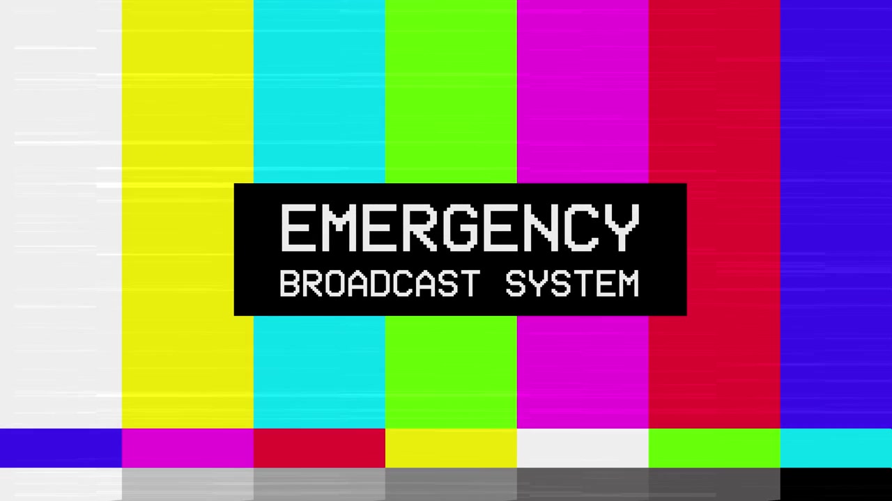 Emergency Broadcast System Test Pattern with Glitch and Static Effect