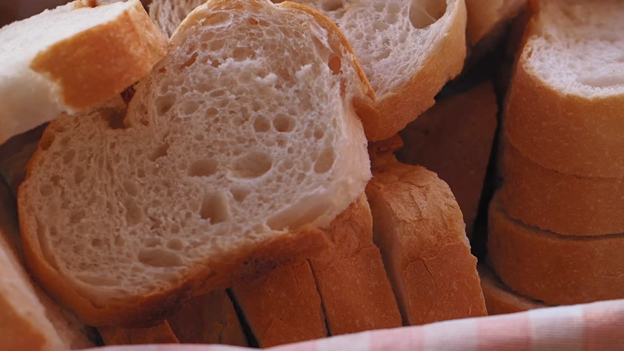 Slices of Fresh Bread in a Basket
