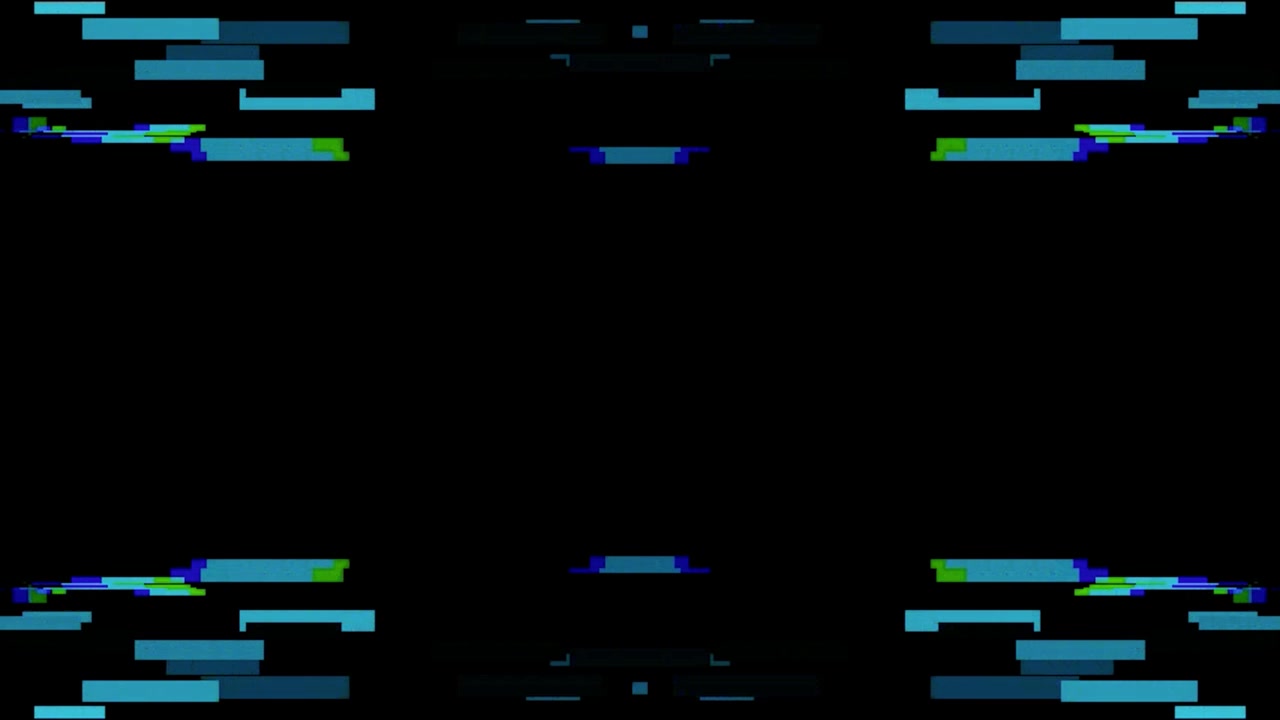 Abstract Digital Glitch Effect with Blue Geometric Bars