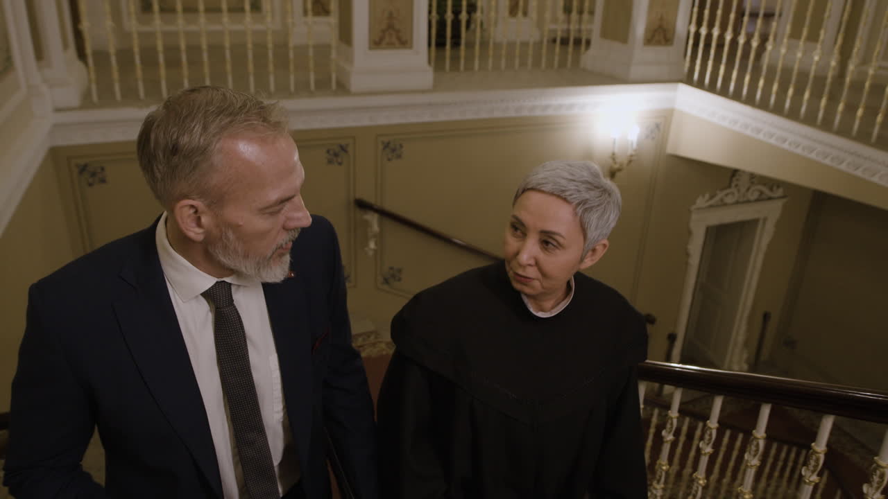 Business Meeting on the Staircase