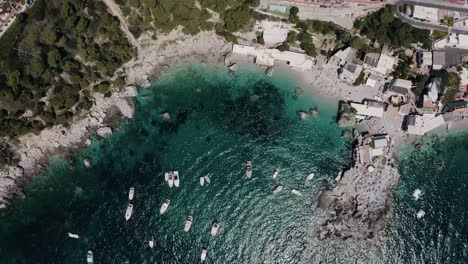 rising aerial view over italy's warm coastal waters