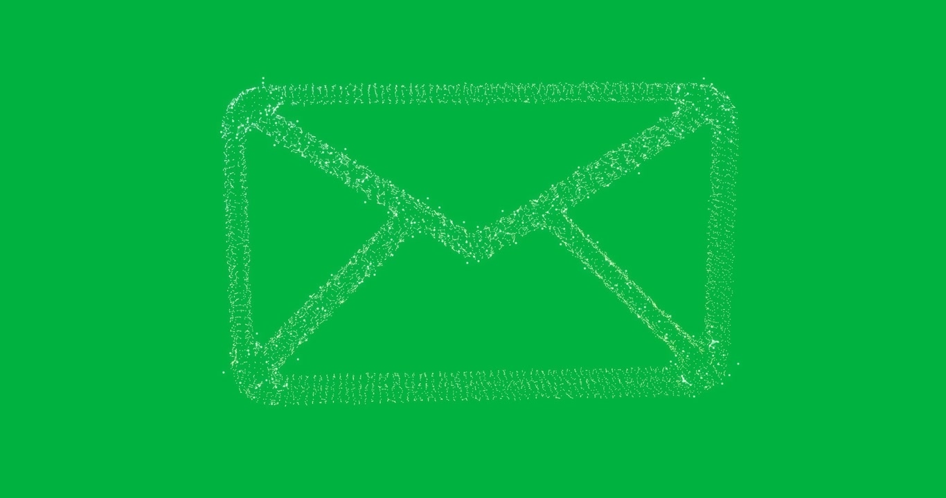 Animation of green email envelope digital icon over transparent background