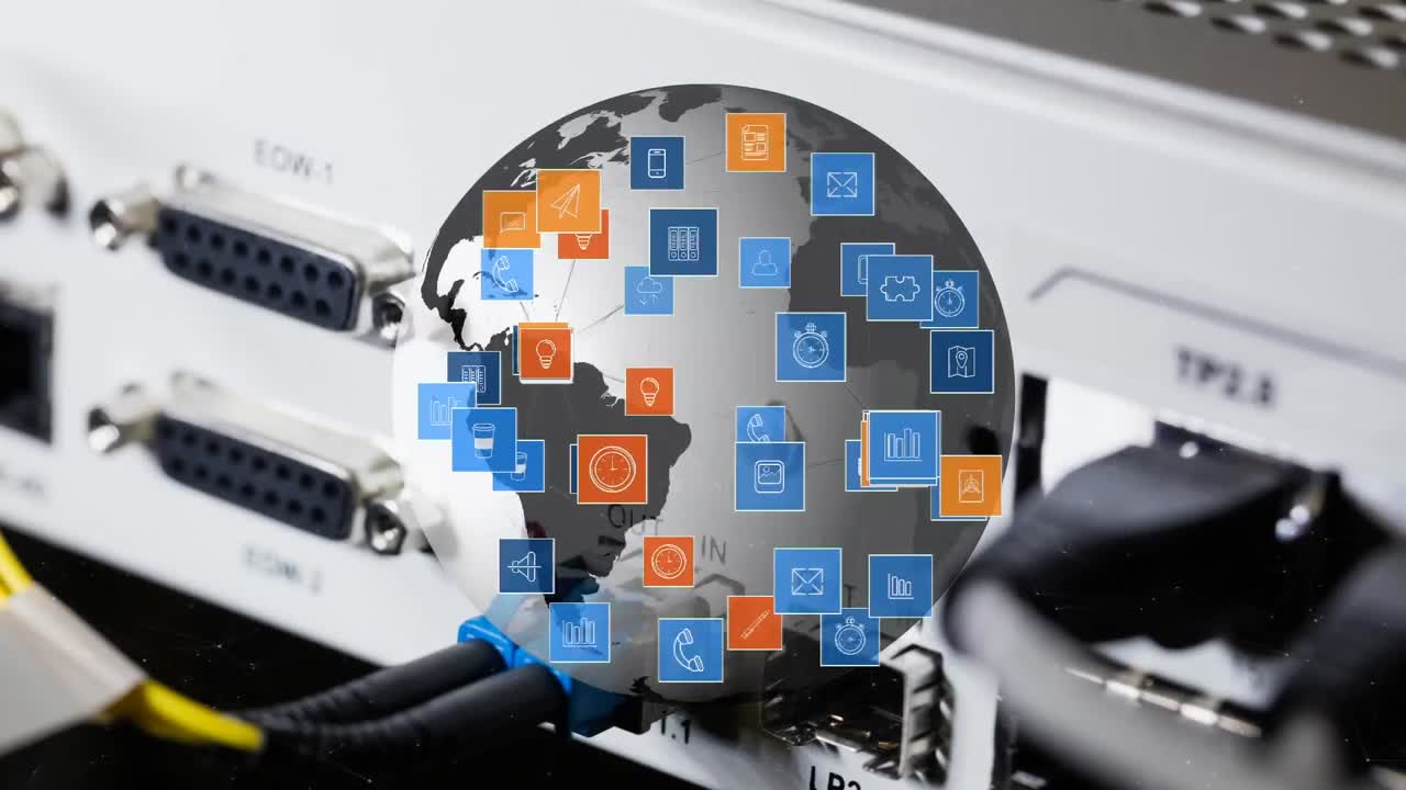 globo giratorio e íconos