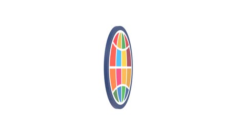 imagen sdgs, animación de bucle con iconos de tierra giratoria en 17 colores predeterminados