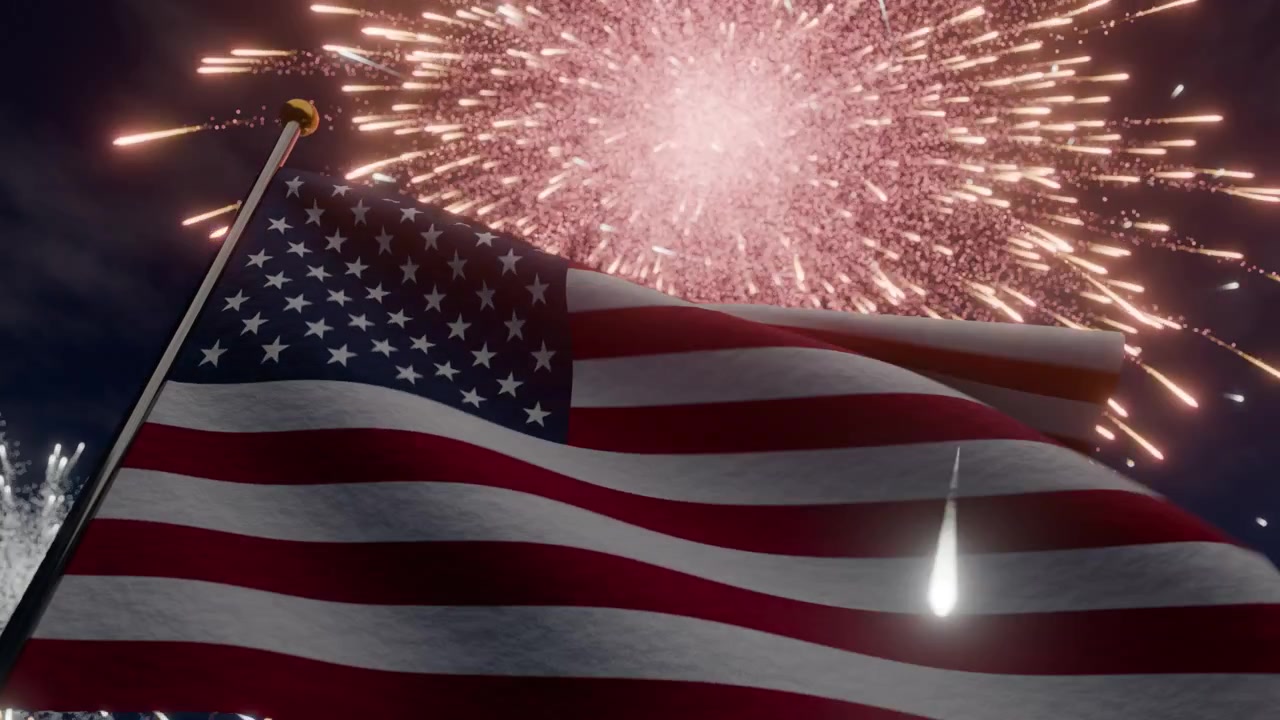 United states flag fourth of July celebration fireworks night sky american