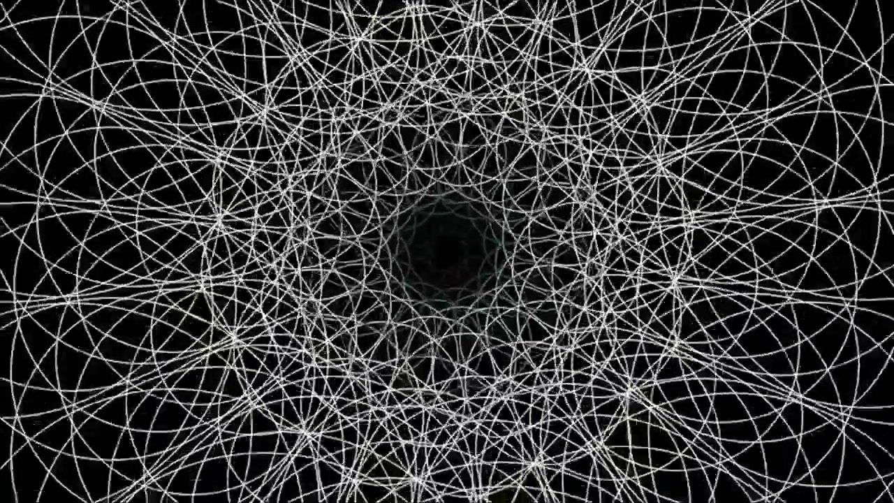 Dönen beyaz dairesel çizgilerin soyut geometrik animasyonu