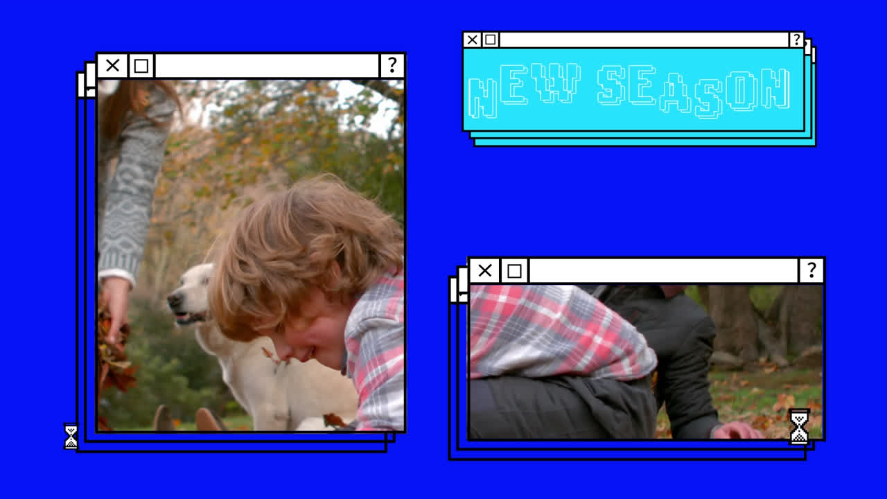 animación de la nueva temporada texto música jugando familia en ventanas