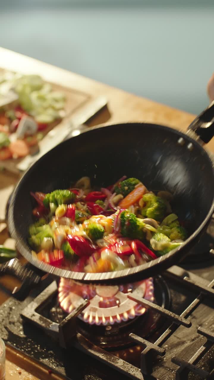 Cooking Vegetables on a Gas Stove