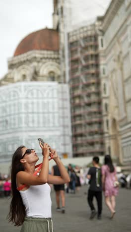 tourist taking photo in florence