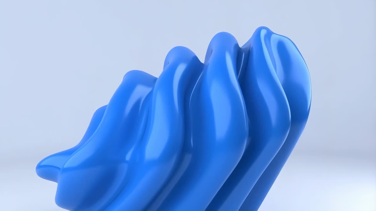 Abstract Blue Wavy Shape