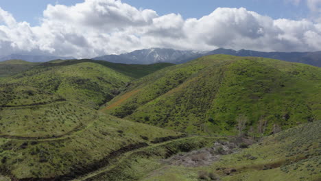 beautiful green hills from above