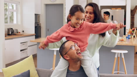 Glückliche-Familie,-Flugzeug-Und-Bindung