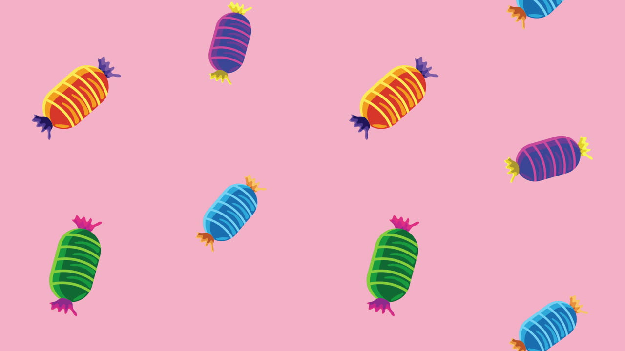 사탕과 함께 행복한 할로윈 애니메이션