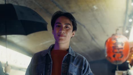 young person at a night market