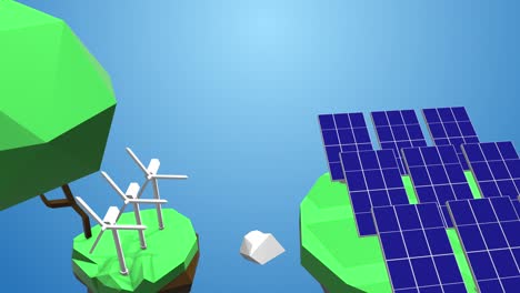 4k video of landscape with solar panels and windmills. save the planet and energy concept.