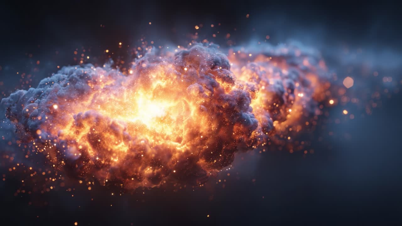 A Cosmic Explosion Captured: Witness the Stunning Detail and Vibrancy of a Celestial Nebula in All Its Fiery Glory, Radiating Energy and Beauty